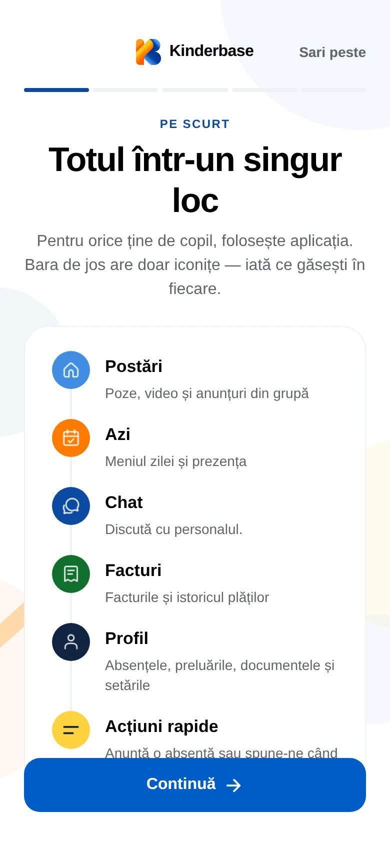Primul pas al prezentării: ce găsești în fiecare filă a aplicației